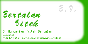 bertalan vitek business card